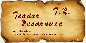 Teodor Mesarović vizit kartica